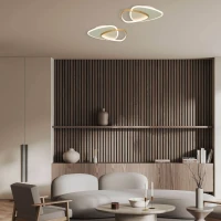 Abstraktus persidengiantis LED lubinis šviestuvas 36W 3000K aukso-baltas matinis - Nuotrauka 3