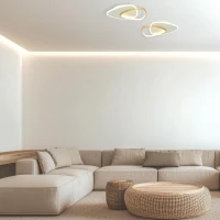 Abstraktus persidengiantis LED lubinis šviestuvas 36W 3000K aukso-baltas matinis - Nuotrauka 1