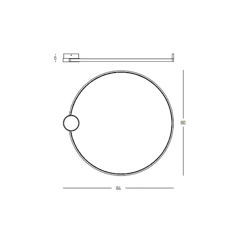 LED Ceiling Light 32W 3000K, Black Matt Base with Gold Ring
