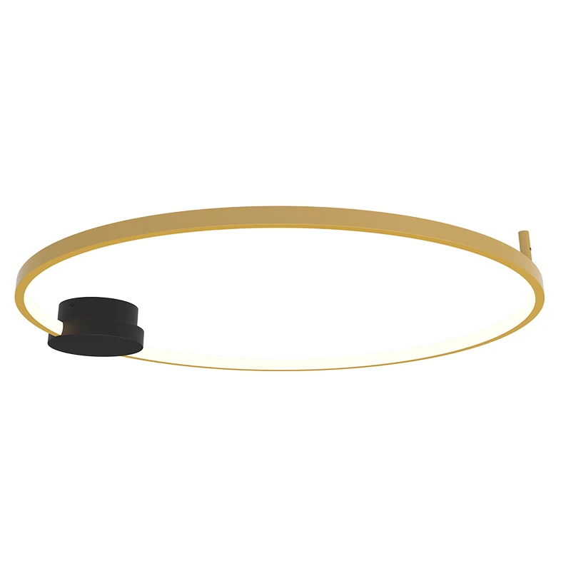 LED Ceiling Light 32W 3000K, Black Matt Base with Gold Ring