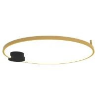 LED Ceiling Light 32W 3000K, Black Matt Base with Gold Ring - Image 1