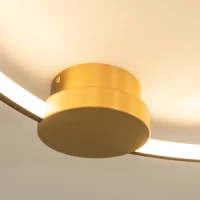 LED Ceiling Light, Black Ring & Gold Base, 24W 3000K Matt - Image 3