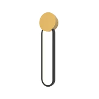 Modern LED Wall Light Gold & Black Matt - Image 2