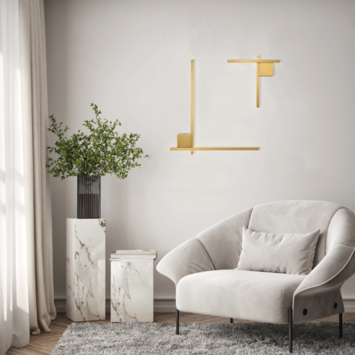 Modern Gold Matt Linear LED Wall Light