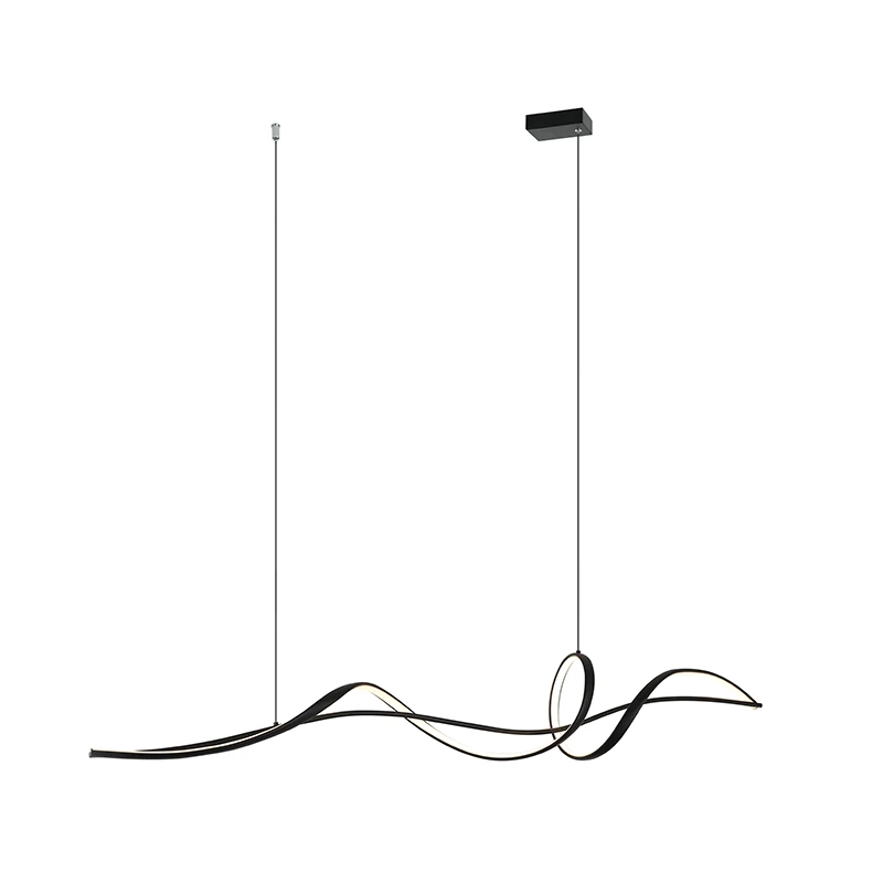 LED Pendant Light with Flowing Design, Black Matt