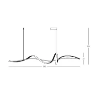 LED Pendant Light with Flowing Design, Black Matt - Image 2
