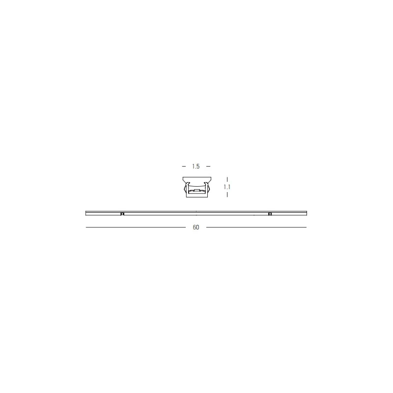 Magnetic LED Linear Light 12W 3000K DALI Dimmable, Black, 60cm