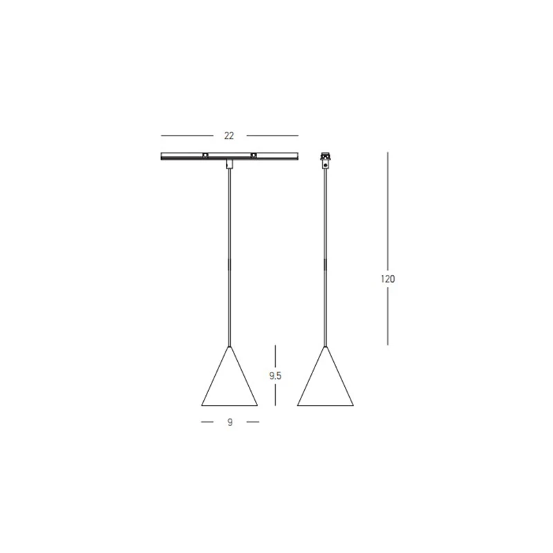 Magnetic LED Pendant Light Ø9cm, Matt Black