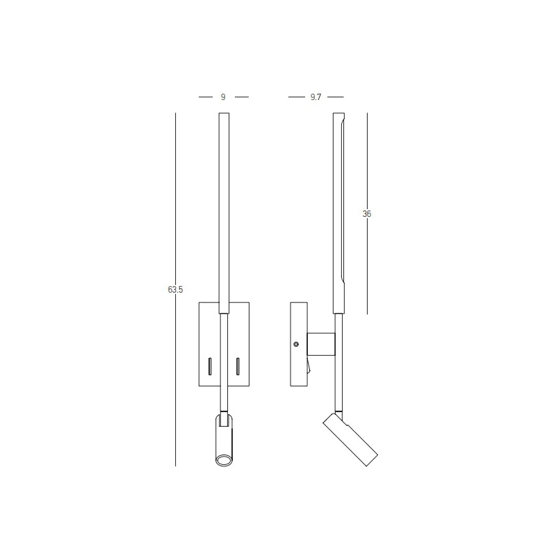 Matt White LED Wall Light with Adjustable Spotlight