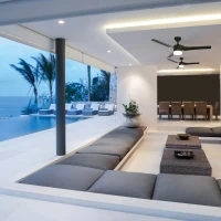 Matt Black Ceiling Fan with Integrated Light, 152 cm, 40W - Image 3