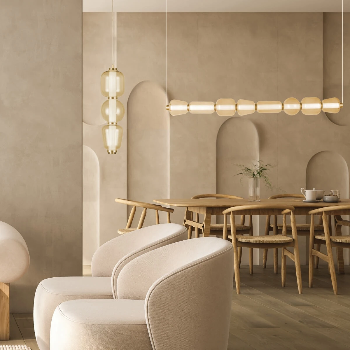 Aukso matinis LED pakabinamas šviestuvas su šampano stiklu