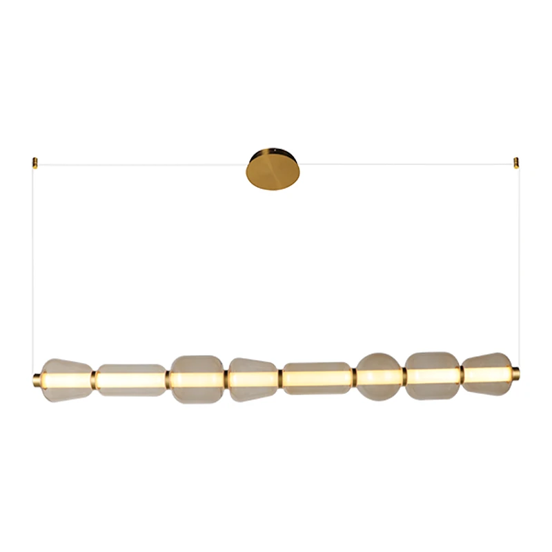 Modern Gold Geometric Linear LED Pendant Light