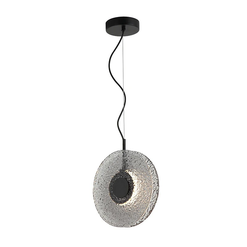 Textured Smoked Glass LED Pendant Light