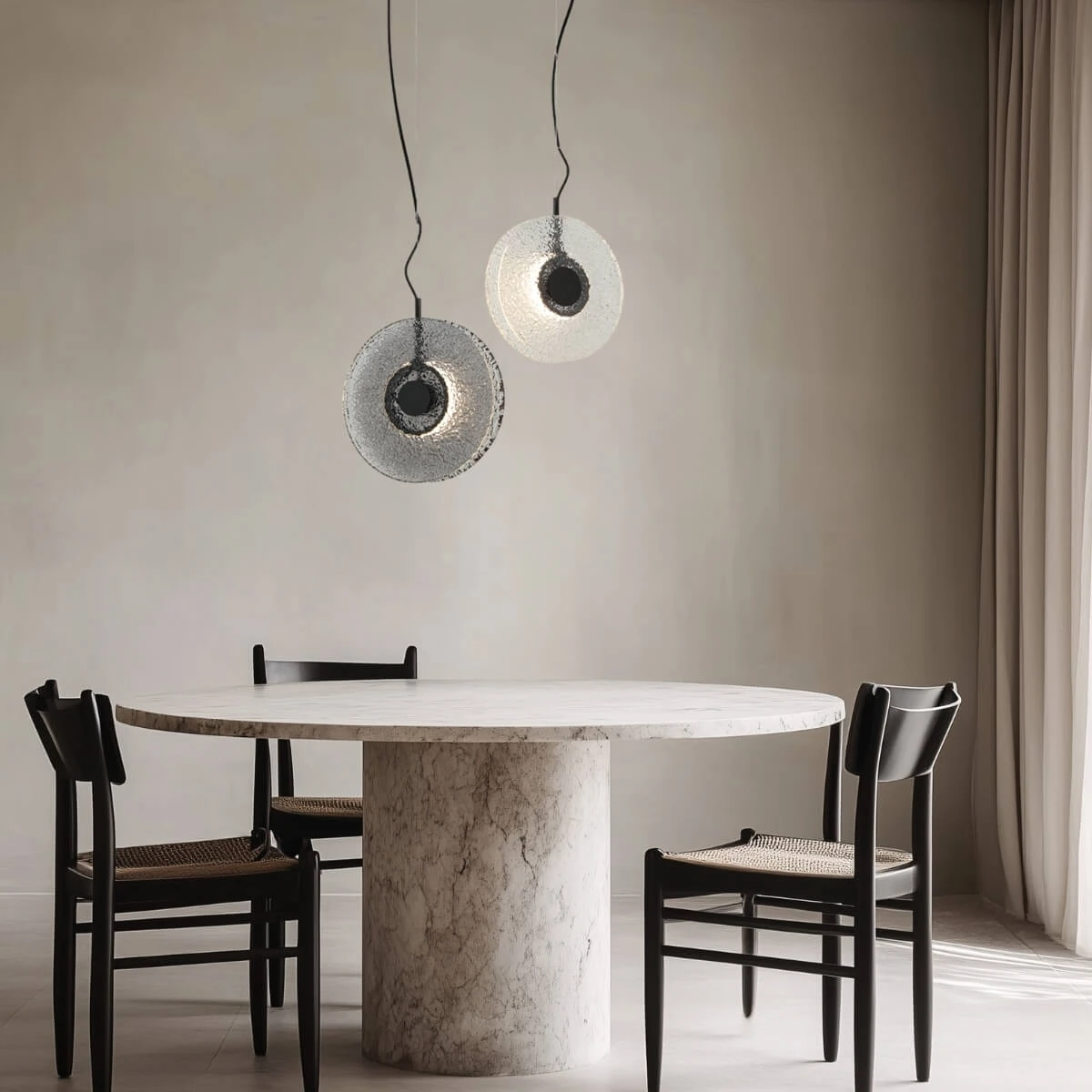 Textured Smoked Glass LED Pendant Light