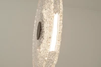 LED pakabinamas šviestuvas | Raštuotas stiklo diskas su juodu akcentu - Nuotrauka 5