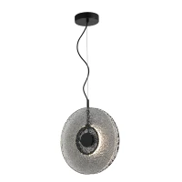 LED Pakabinamas Šviestuvas, Tonuoto Stiklo, Matinė Juoda - Nuotrauka 2