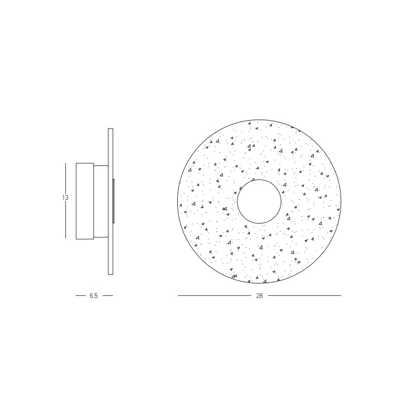Textured Smoked Glass LED Wall Light