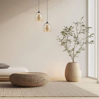 Šampano Stiklo LED Pakabinamas Šviestuvas | Juoda Matinė - Nuotrauka 1