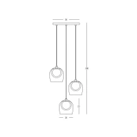 3-Light LED Pendant with Smoked, Champagne & Clear Glass Shades, Black Matt - Image 4