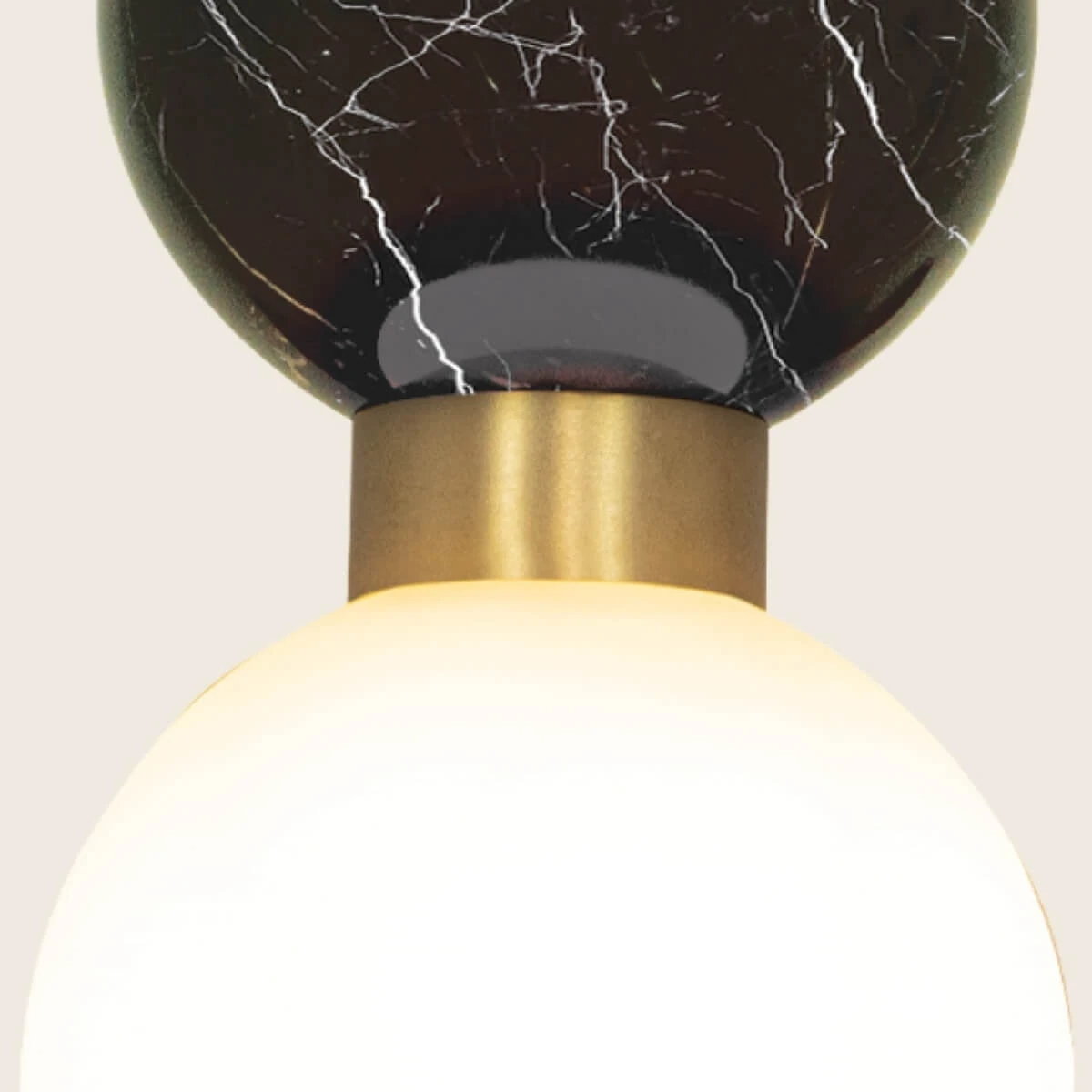 Black Marble & Brass Pendant Light
