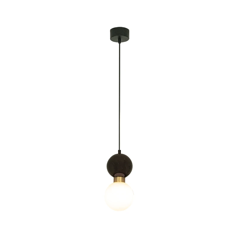 Black Marble & Brass Pendant Light