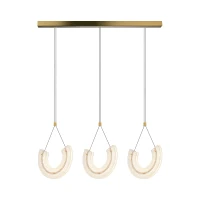 Gold Matt LED 3-Light Arc Pendant - Image 1