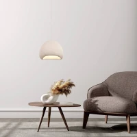 Natural Textured Fiberglass Pendant Lamp, 30x26 cm - Image 3