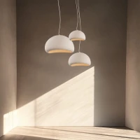 Natural Textured Fiberglass Pendant Lamp, 30x26 cm - Image 4