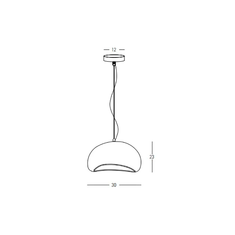 Natural Textured Fiberglass Pendant Lamp, 30x26 cm