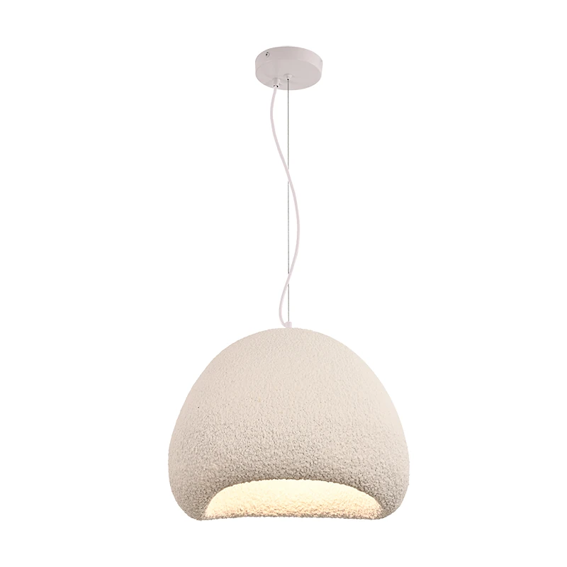 Natural Textured Fiberglass Pendant Lamp, 30x26 cm