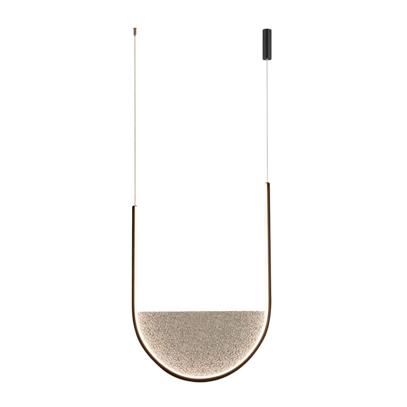 U formos LED pakabinamas šviestuvas, juodas matinis aliuminis su šviesiai pilku stiklu