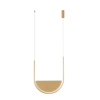 Gold Matt U-Shaped LED Pendant Light | Champagne Glass - Image 1
