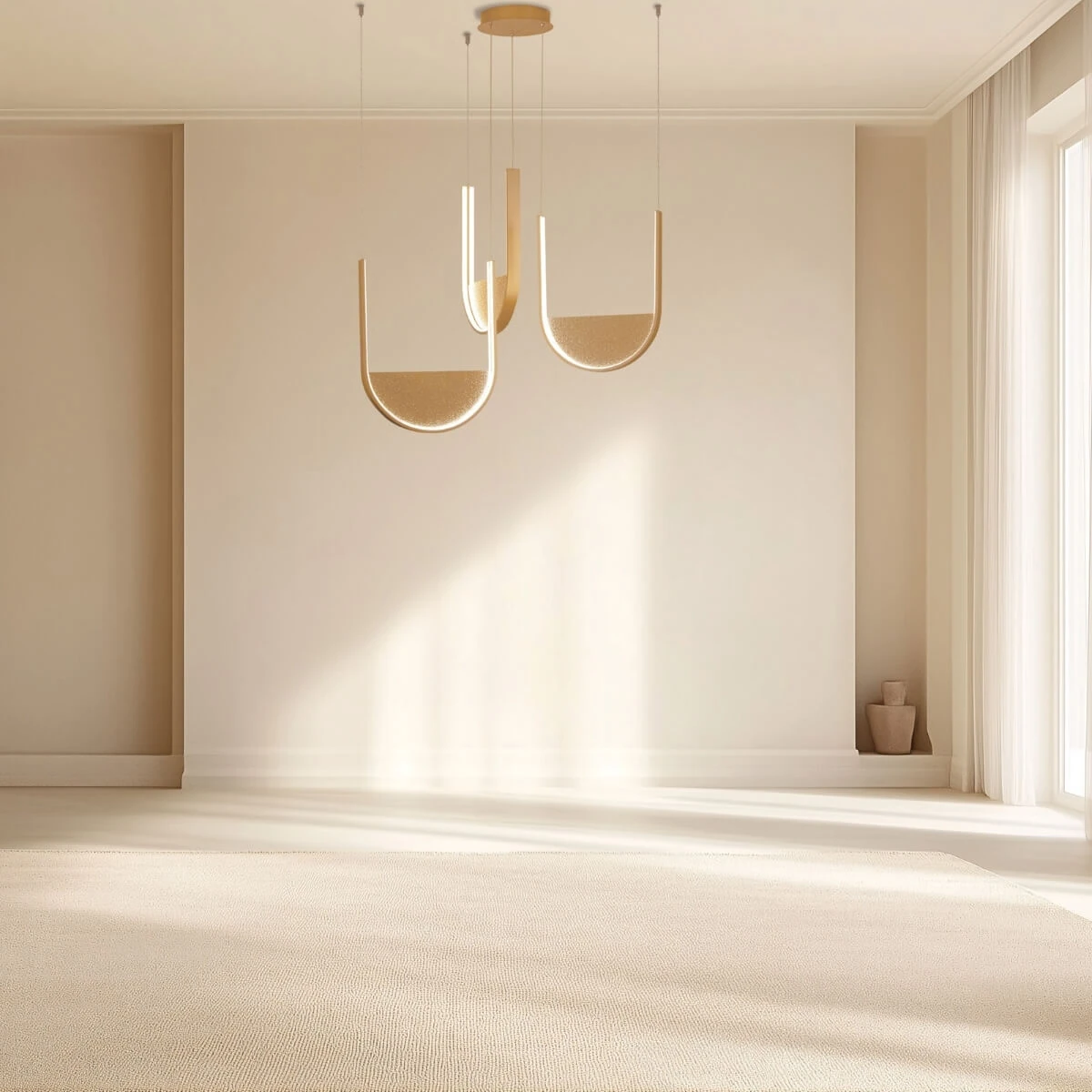 Modernus Aukso LED Kelių Šviestuvų Pakabinamas Šviestuvas su Šampano Stiklu