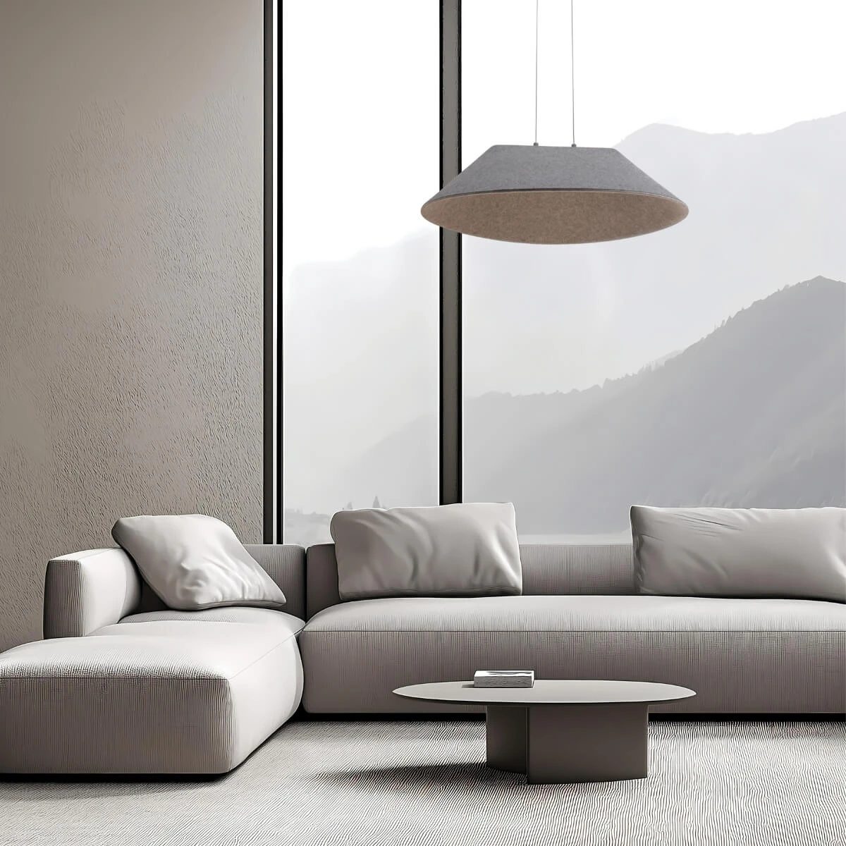 Grey Acoustic LED Pendant Light, Dimmable, 75cm