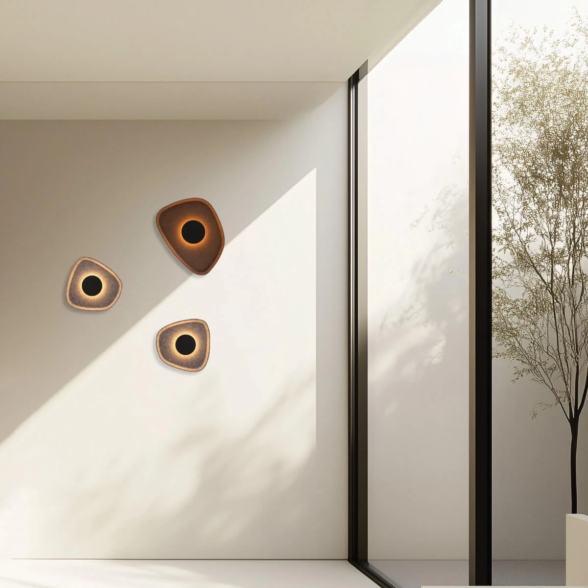 Acoustic LED Wall Sconce, Brown-Black