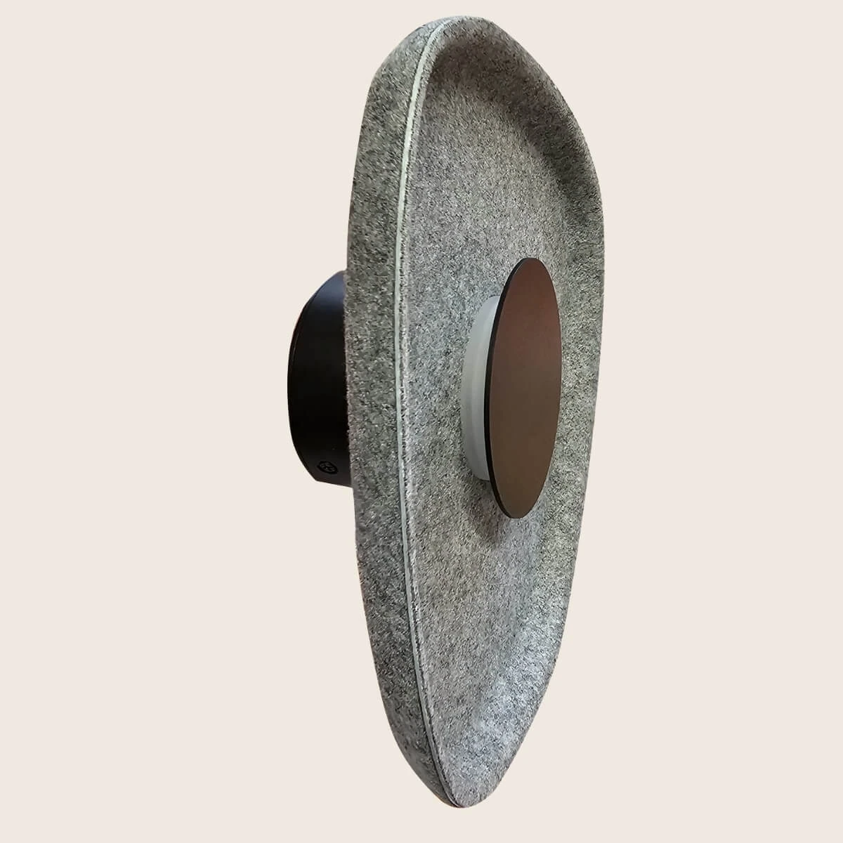 Acoustic LED Wall Sconce | Grey Felt, Black Accent