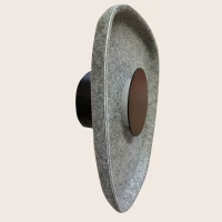 Acoustic LED Wall Sconce | Grey Felt, Black Accent - Image 4