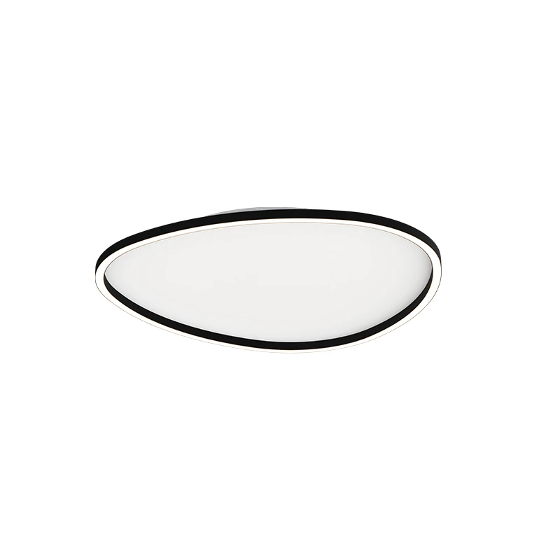 Modernus Ovalus LED Lubinis Šviestuvas, 39W 3000K, Smėlio Juoda
