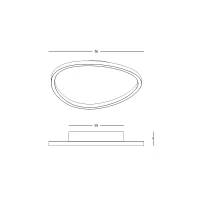 Matt Gold Oval LED Ceiling Light - Image 3