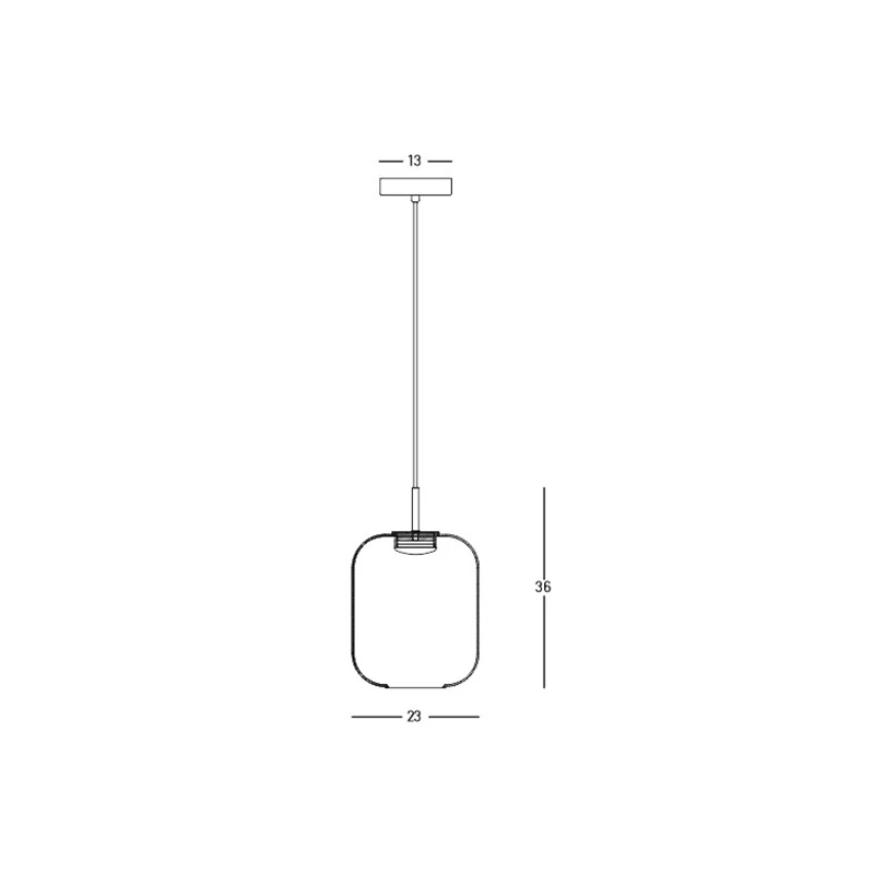 LED pakabinamas šviestuvas su tonuoto stiklo gaubtu, juodas matinis metalas, Ø23cm