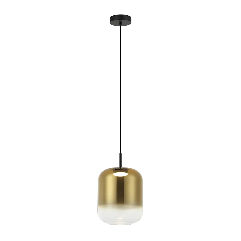 LED Pakabinamas Šviestuvas su Aukso Stiklu ir Juodu Matiniu Metalu, 36 cm
