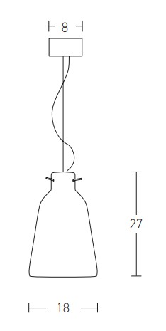 E27 Pakabinamas šviestuvas Ø18 cm – natūralus molis - Nuotrauka 3