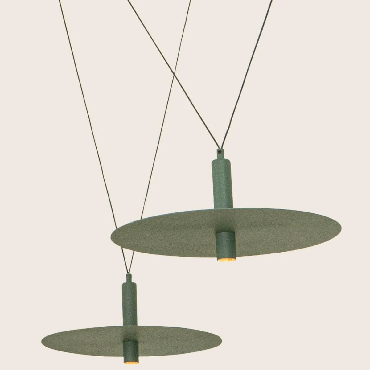 Contemporary Multi-Pendant LED Light | Army Green