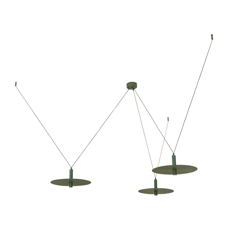 Contemporary Multi-Pendant LED Light | Army Green