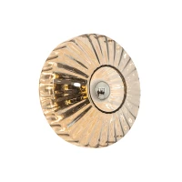 Fluted Smoked Glass Wall Light with Dark Grey Base - Image 3