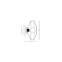 Fluted Smoked Glass Wall Light with Dark Grey Base - Image 4