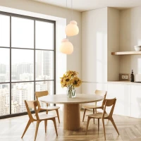 White Opal Glass Sculptural Pendant Light - Image 3