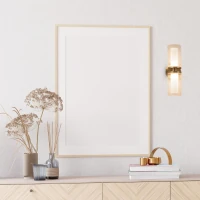 LED Wall Sconce with Ribbed Glass and Gold Finish - Image 3