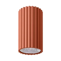 Ceiling light 8W – round ribbed, red ochre, DALI/PUSH