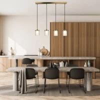 Matinio Aukso 4 Šviestuvų Dimeriuojamas LED Pakabinamas Šviestuvas - Nuotrauka 3